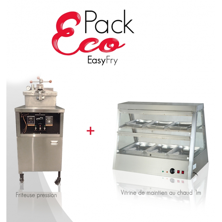 PACK ECO FRITEUSE PRESSION VITRINE MAINTIENT CHAUD 1M00