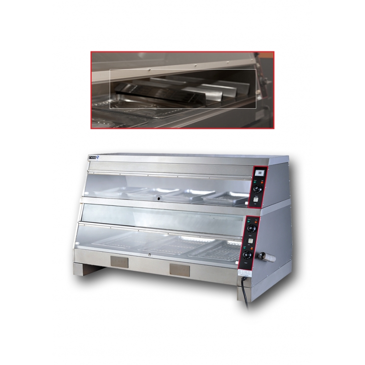 VITRINA DE MANTENIMIENTO EN CALIENTE CHICKEN FAST FOOD 1M50 + BIN DE HAMBURGUESA (opcional) — photo 2