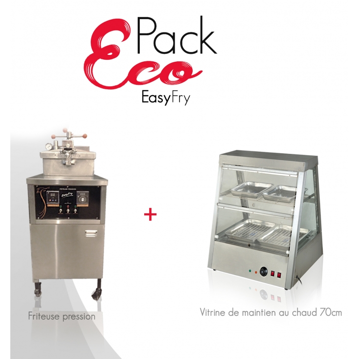 PACK SUPER ECO FRITEUSE PRESSION VITRINE MAINTIENT CHAUD 70CM