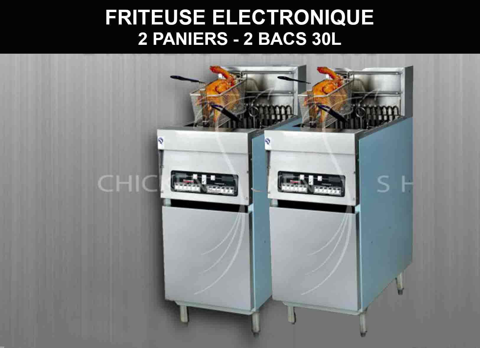 COMBO. Doble Freidora Eléctrica 2 Cubas Separadas 28L Electrónica