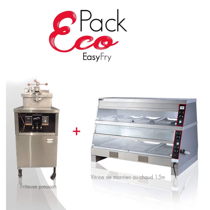 PACK ESSENTIEL FRITEUSE PRESSION VITRINE MAINTIENT CHAUD 1M50